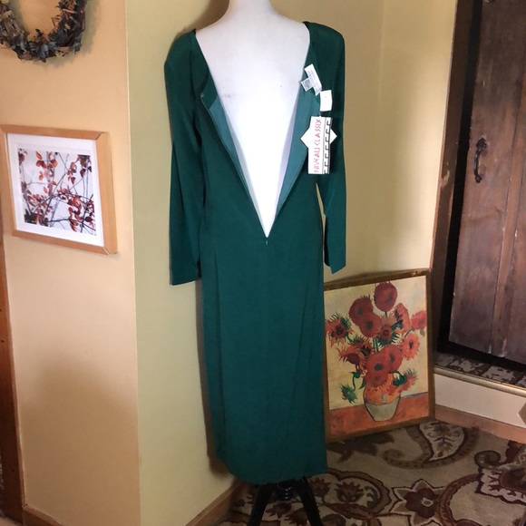Vintage 90s NIVEAU CLASSIX Size 8 Deep Classic Green 100% silk Classic Sexy NEW - Picture 7 of 17